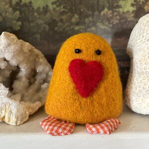 Handmade Wool / Felted Love Creature Finger Puppet